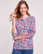 BLAIR Women's Tops Print Long Sleeve Pointelle Henley Top 5 (Misses) - x4