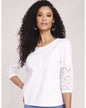 BLAIR Women's Tops Eyelet Textured Slub Knit Top (Women Plus) - x3