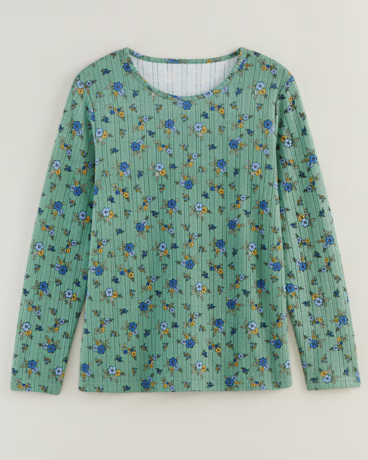 BLAIR Women’s Top Long Sleeve Pointelle Top (Misses) - x3