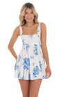 Lucy In The Sky Floral Square Neck Babydoll Dress in White