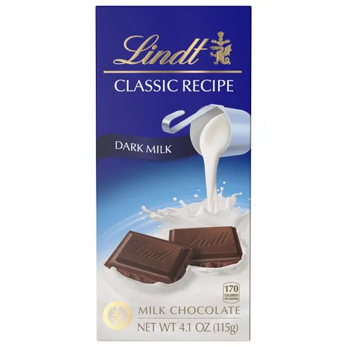 Lindt Chocolate Classic Recipe Dark Milk High Cocoa Chocolate Bar (4.1 oz)