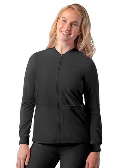 Adar Women's Bomber Zipped Jacket - Black - Wine - Caribbean Blue