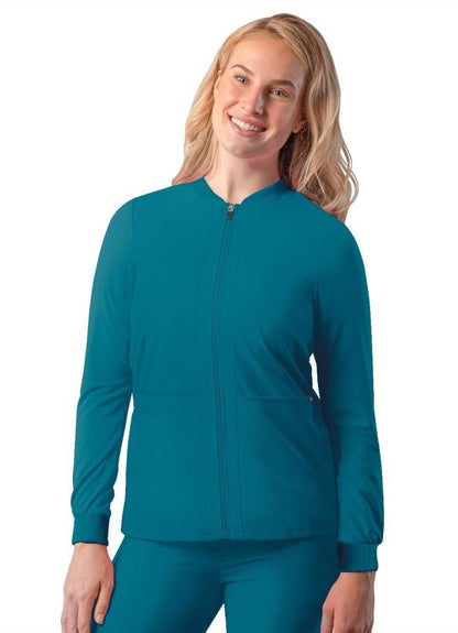 Adar Women's Bomber Zipped Jacket - Black - Wine - Caribbean Blue