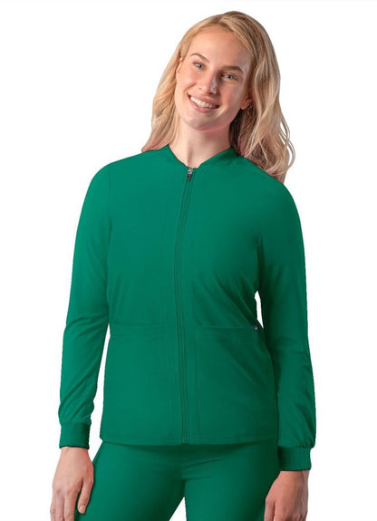 Adar Women's Bomber Zipped Jacket - Ceil Blue - Eggplant - Hunter Green