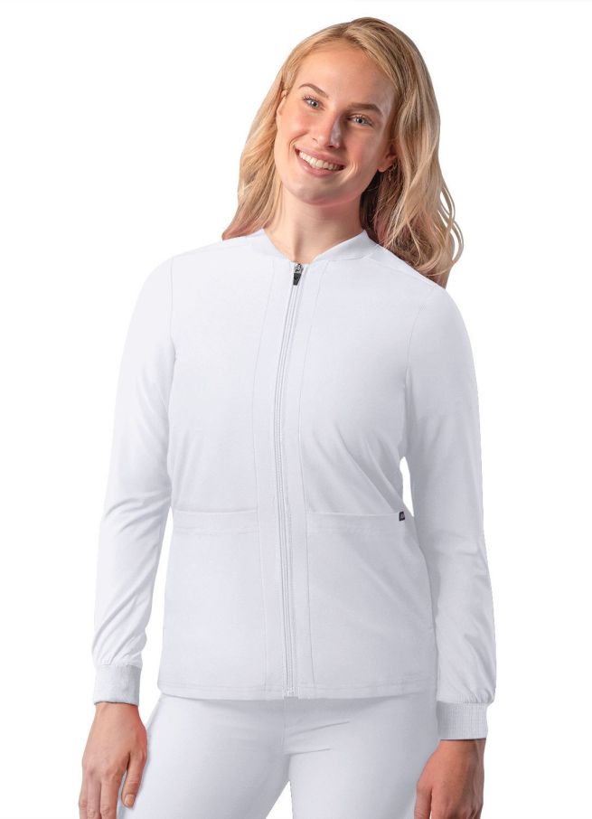 Adar Women's Bomber Zipped Jacket - Turquoise - White