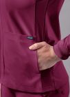 Adar Women's Bomber Zipped Jacket - Black - Wine - Caribbean Blue
