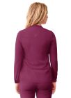 Adar Women's Bomber Zipped Jacket - Black - Wine - Caribbean Blue