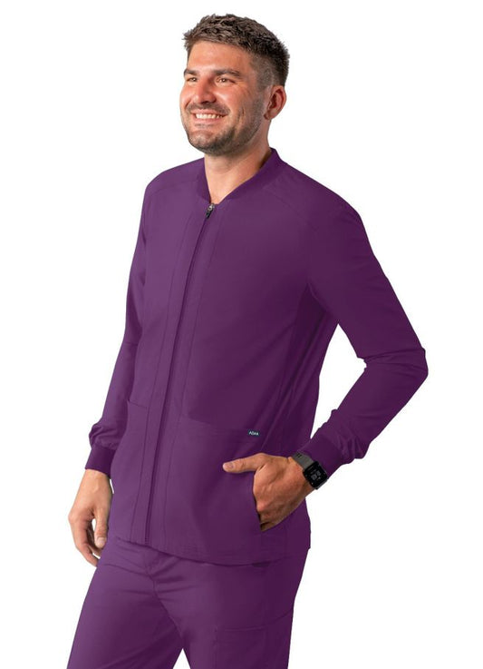 Adar Men's Zippered Jacket - Eggplant - Hunter Green - Navy