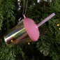 Cracker Barrel Glitter Cup With Straw Ornament