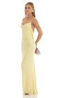 Lucy In The Sky Lace Open Back Maxi Dress in Yellow