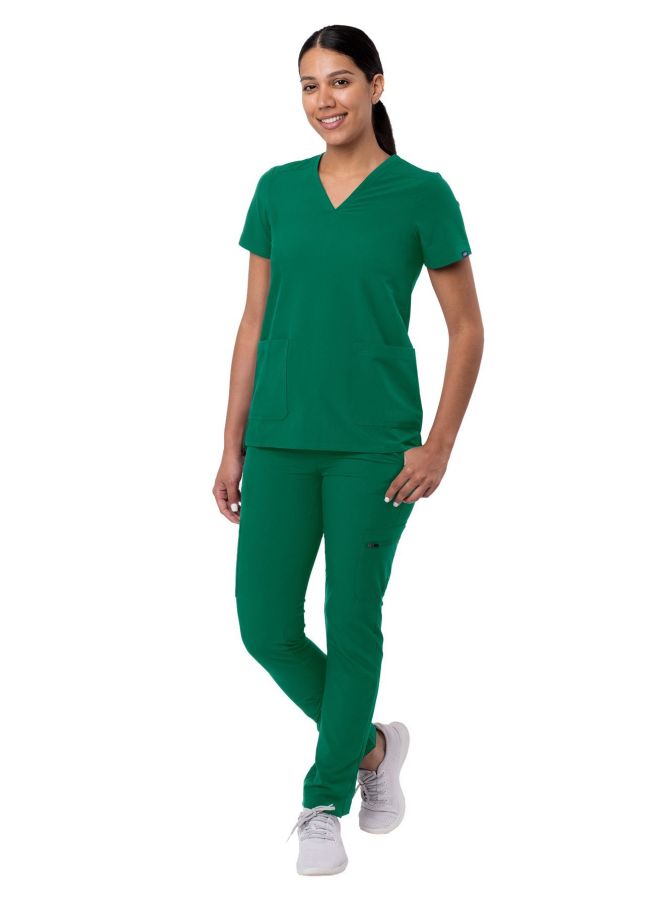 Adar Women's Go-Basic Scrub Set - Eggplant - Hunter Green - Navy