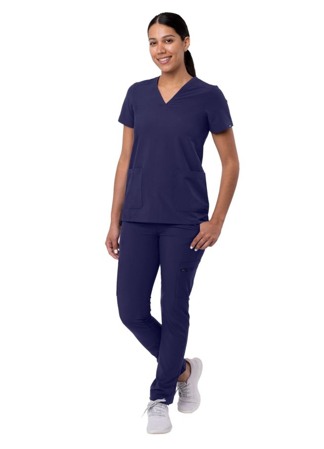Adar Women's Go-Basic Scrub Set - Eggplant - Hunter Green - Navy