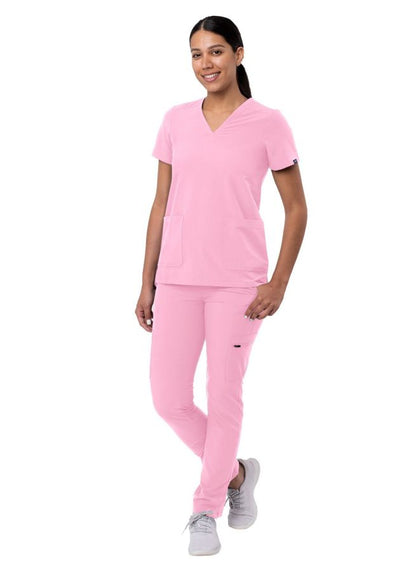 Adar Women's Go-Basic Scrub Set - Caramel - Mocha Quartz - Soft Pink
