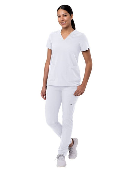 Adar Women's Go-Basic Scrub Set - Royal Blue - Teal Blue - White