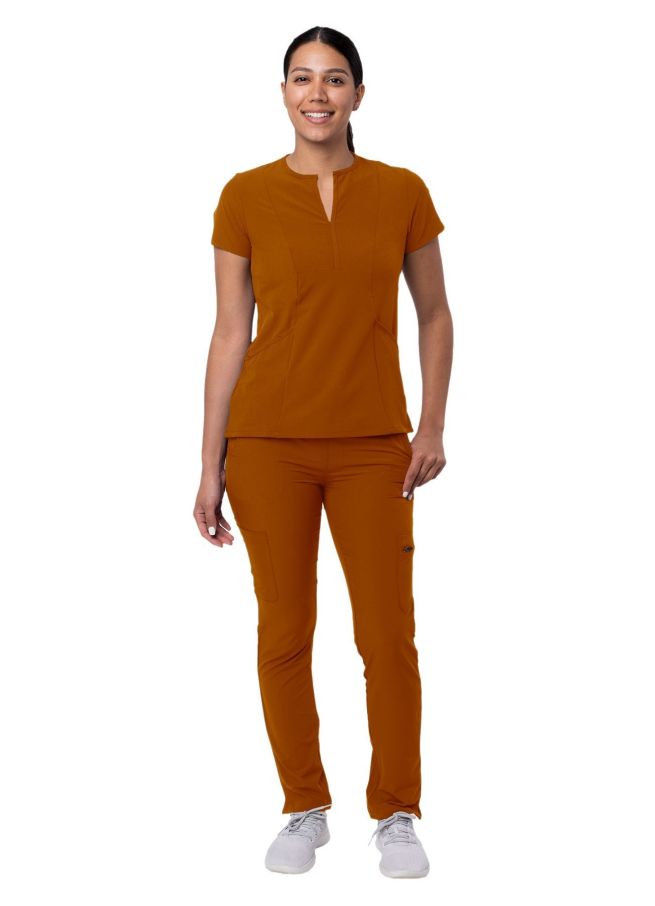 Adar Women's Go-Higher Scrub Set - Caramel - Mocha Quartz - Soft Pink