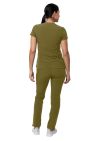 Adar Women's Go-Higher Scrub Set - Martini Olive - Sky Blue - Wine