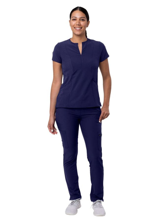 Adar Women's Go-Higher Scrub Set - Eggplant - Hunter Green - Navy