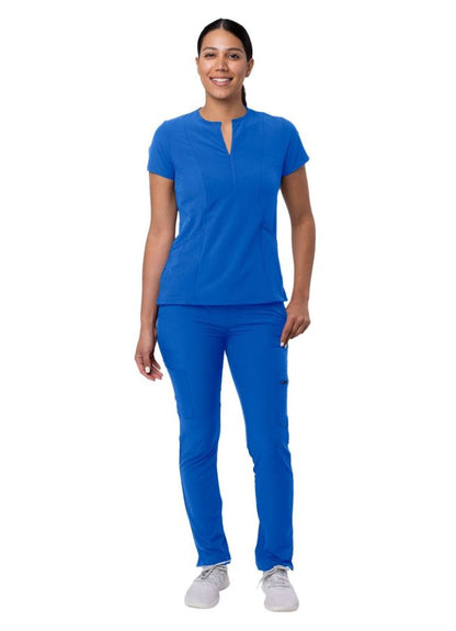Adar Women's Go-Higher Scrub Set - Royal Blue - Teal Blue - White
