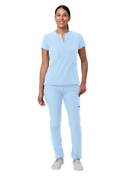 Adar Women's Go-Higher Scrub Set - Martini Olive - Sky Blue - Wine