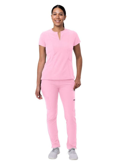 Adar Women's Go-Higher Scrub Set - Caramel - Mocha Quartz - Soft Pink
