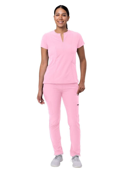 Adar Women's Go-Higher Scrub Set - Caramel - Mocha Quartz - Soft Pink
