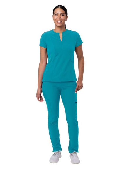 Adar Women's Go-Higher Scrub Set - Royal Blue - Teal Blue - White