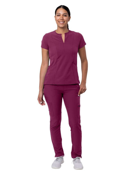 Adar Women's Go-Higher Scrub Set - Martini Olive - Sky Blue - Wine