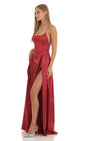 Lucy In The Sky Slit Maxi Dress in Red