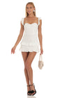 Lucy In The Sky Ruffle Corset Dress in White