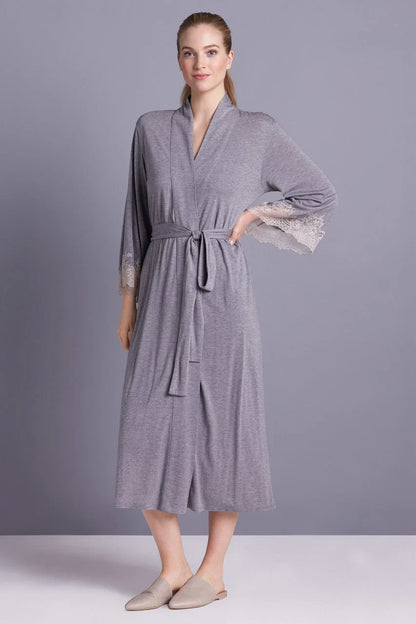 Natori Luxe Shangri-la TENCEL Robe - Grey
