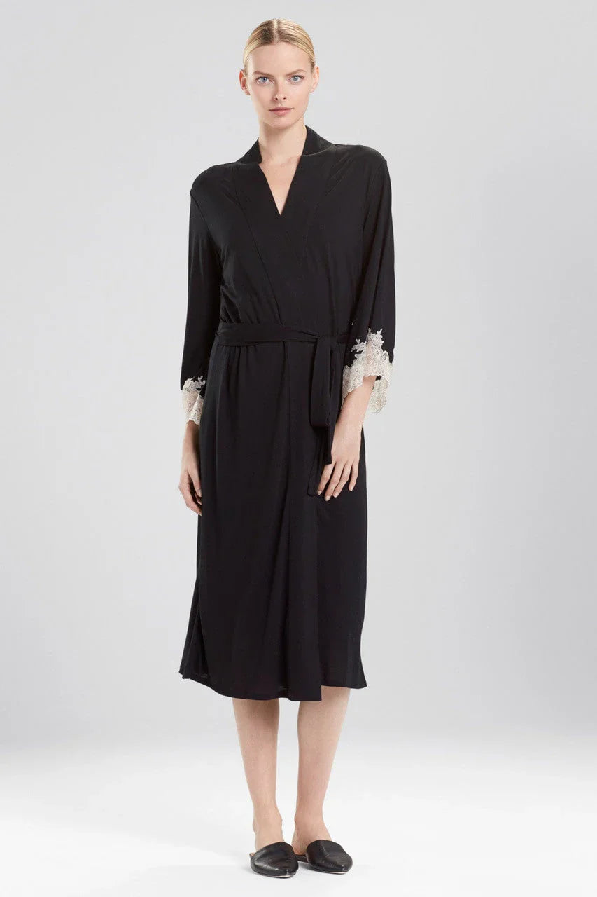 Natori Luxe Shangri-la TENCEL Robe - Black