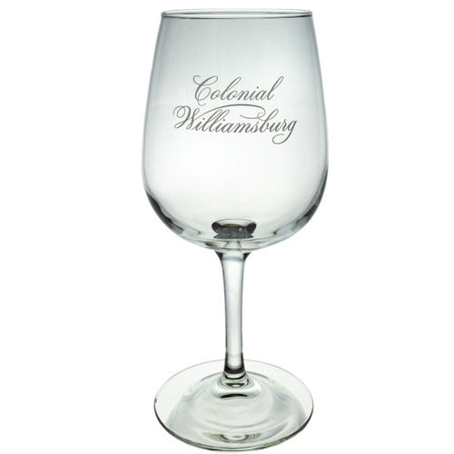 The Shops at Colonial Williamsburg CW Etched Wine Glass with Stem