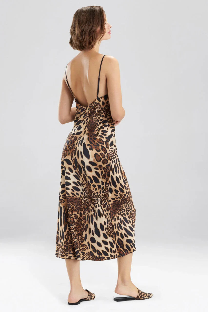 NATORI Luxe Leopard Slip Dress