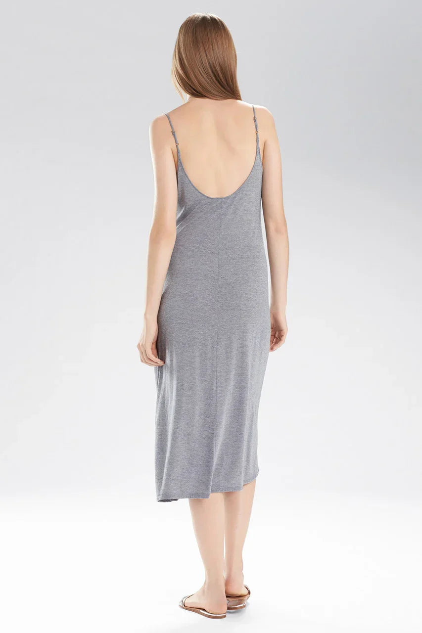 Natori Shangri-La TENCEL Slip Dress - Heather Gray
