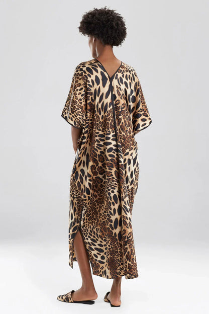 NATORI Luxe Leopard Caftan - Chestnut
