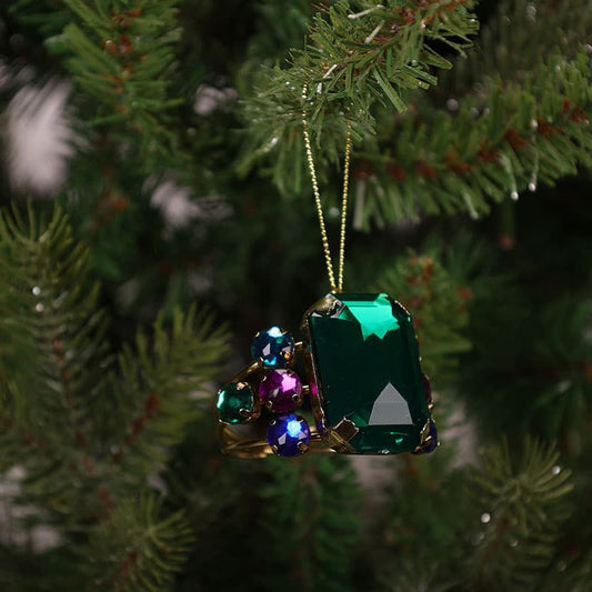 Cracker Barrel Faux Emerald Ring Ornament