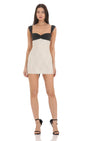 Lucy In The Sky Two Toned Lace Dress in Black and Cream