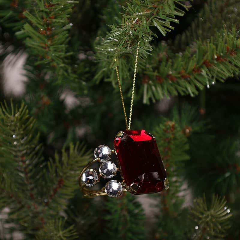 Cracker Barrel Faux Ruby Ring Ornament