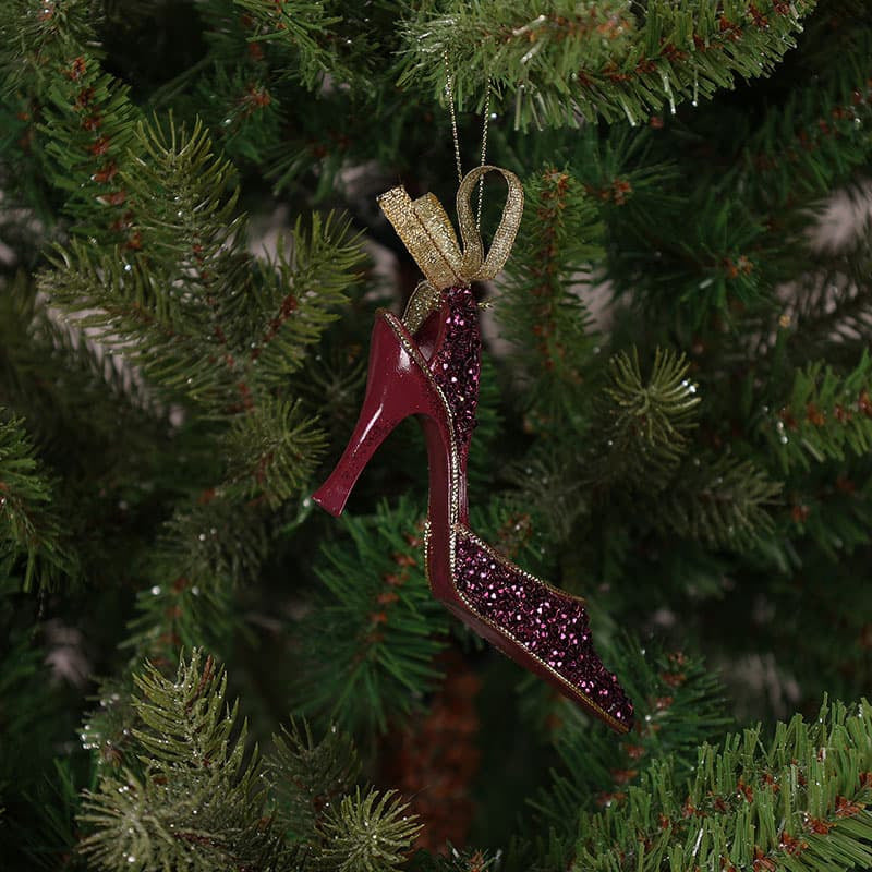 Cracker Barrel Green Sequin Gift Box Ornament