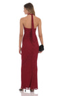 Lucy In The Sky Scarf Lace Maxi Dress in Maroon
