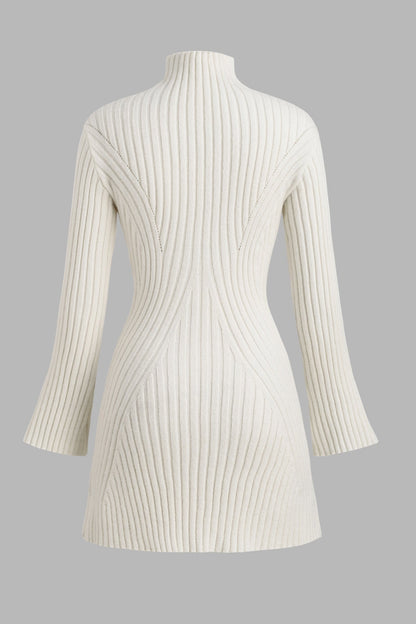 Cupshe x JoJo Ivory Mockneck Mini Sweater Dress