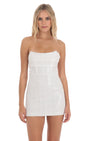 Lucy In The Sky Sequin Strapless Corset Dress in White