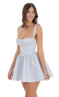 Lucy In The Sky Corset Fit and Flare Dress in Baby Blue