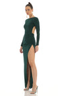 Lucy In The Sky Open Back Maxi Dress in Green