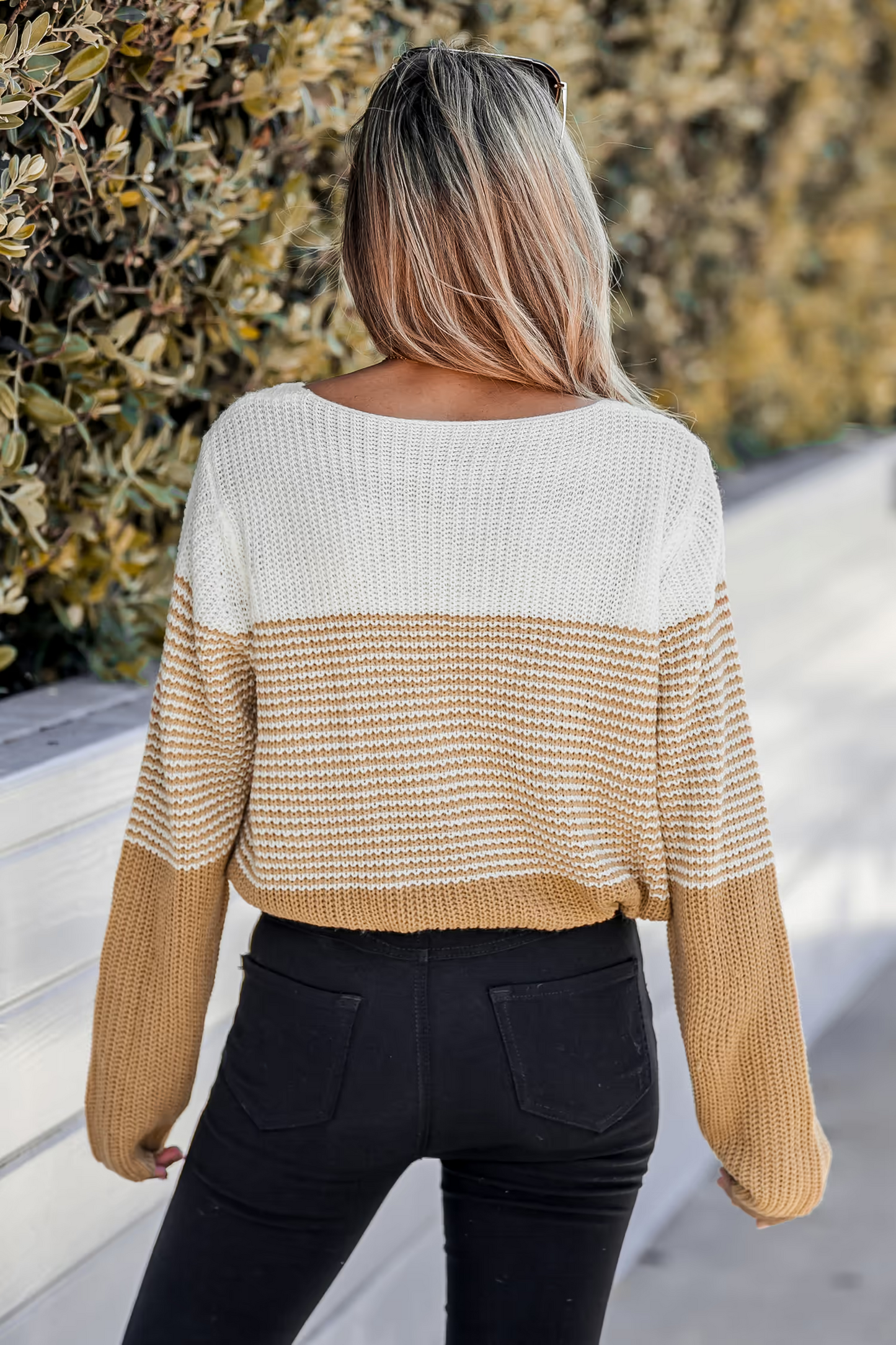 Cupshe Striped Colorblock Drop Sleeve Sweater (x2)