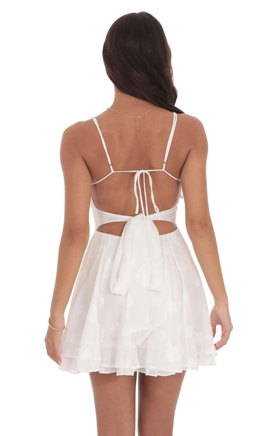 Lucy In The Sky Fit and Flare Dress in Floral White