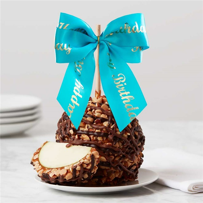 Mrs Prindables Happy Birthday Ribbon Jumbo Caramel Apple