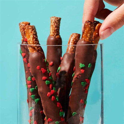 Mrs Prindables Christmas Tree Milk Chocolate and Caramel Dipped Pretzels, 10-Piece