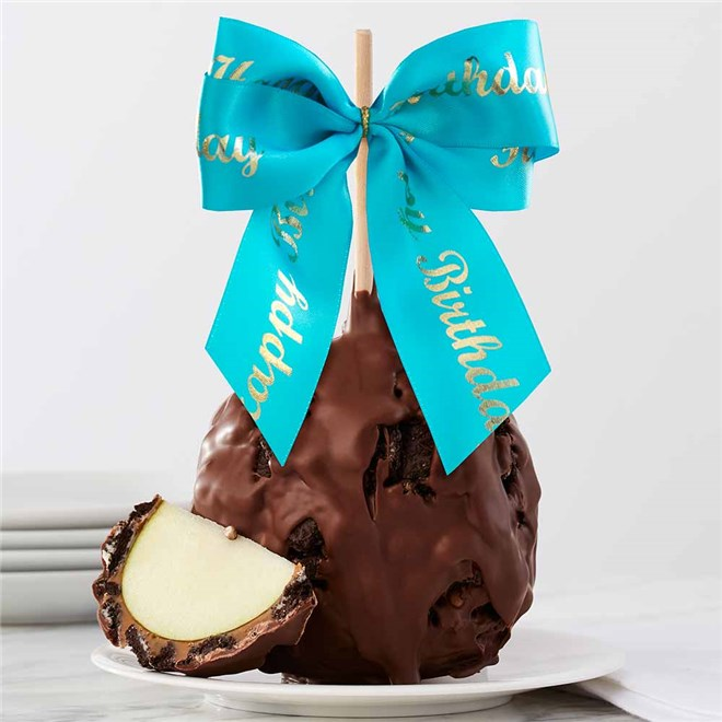 Mrs Prindables Happy Birthday Ribbon Jumbo Caramel Apple