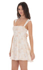 Lucy In The Sky Floral Fit and Flare Dress in Cream Swirl